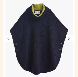 White Stuff Lambswool Navy Poncho